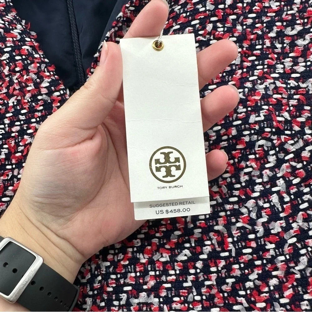 NEW Tory Burch‎ Kendra Dress Tweed Business Career Size 10 $468 Red Blue